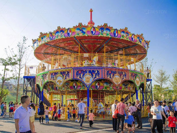 Grand double decker carousel ride